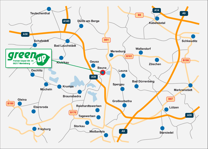 Green Up GmbH - Anfahrtskizze - Übersichtskarte 2